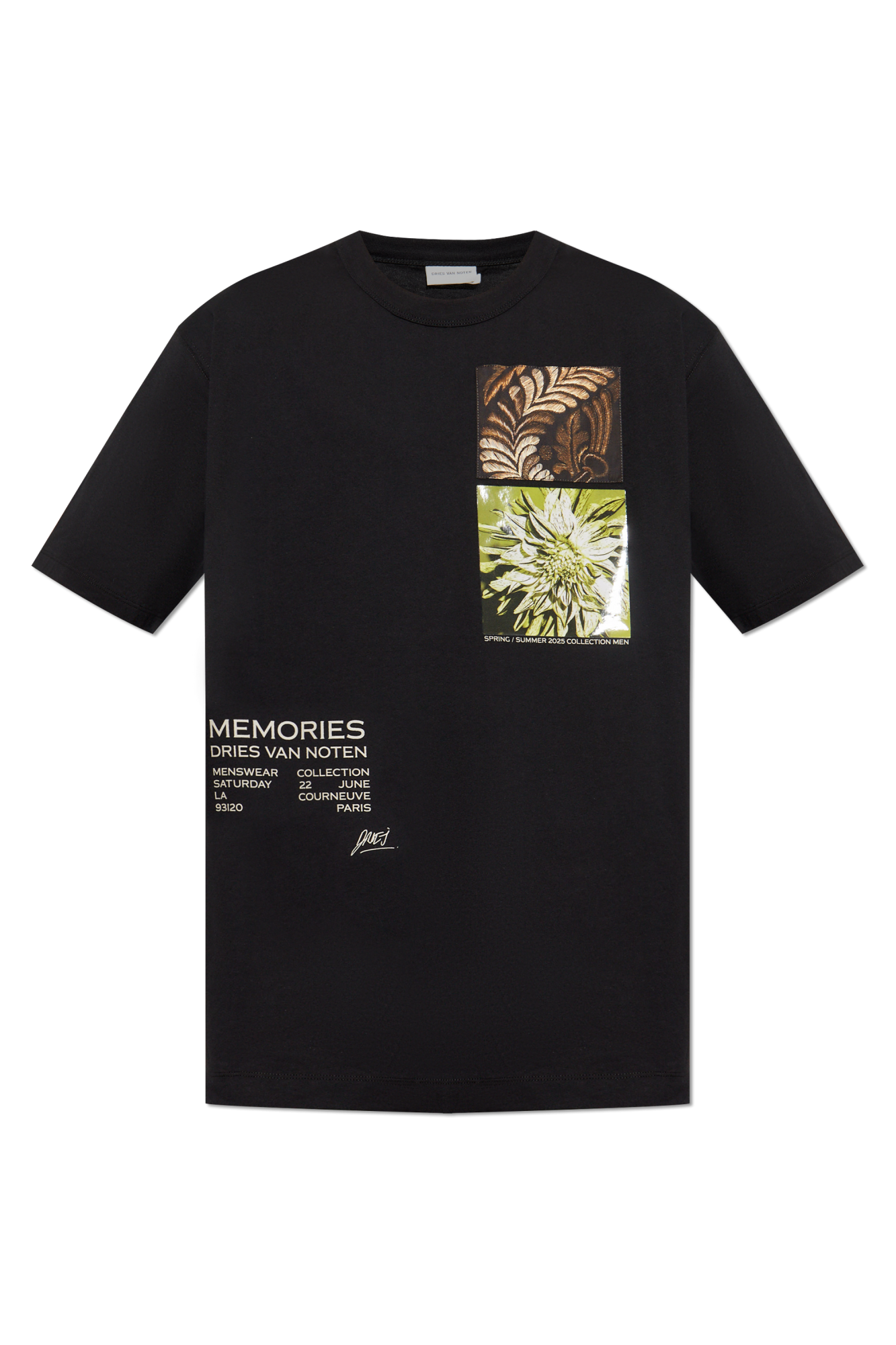 Black T-shirt with prints Dries Van Noten - Vitkac Italy